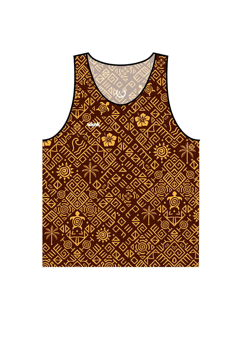 Men Tank Top Ethnic Brown - wiinkbcn