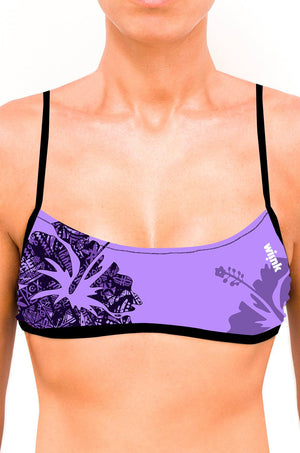 Top bikini Bandeu Basic Flowers Lilac - wiinkbcn