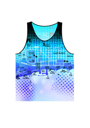 Men Tank Top BCN MAP Blue - wiinkbcn