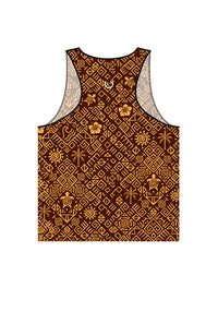 Men Tank Top Ethnic Brown - wiinkbcn