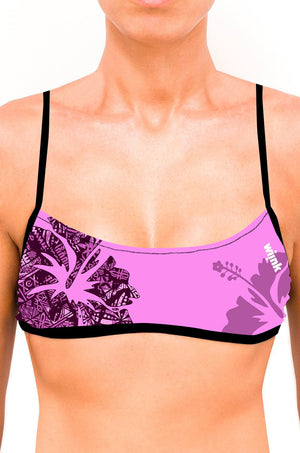 Top bikini Bandeu Basic Flowers Pink - wiinkbcn