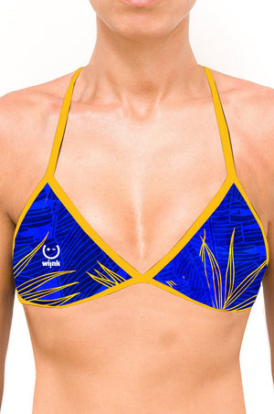 Triangle Bikini Top Leaf Blue - wiinkbcn